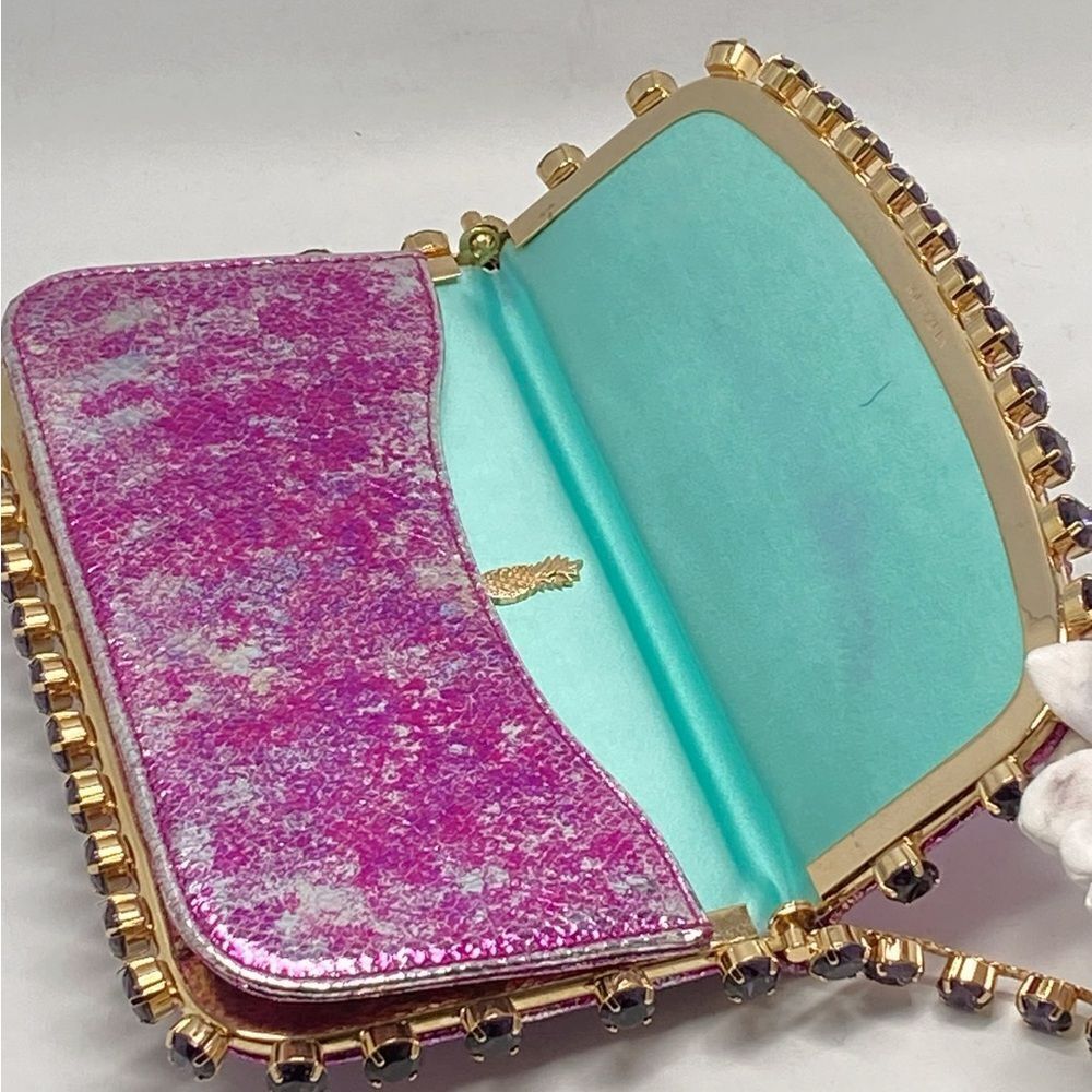 Aquazzura Mini Galactic Crystal Snake-Embossed Leather Shoulder Bag - Picture 7 of 10